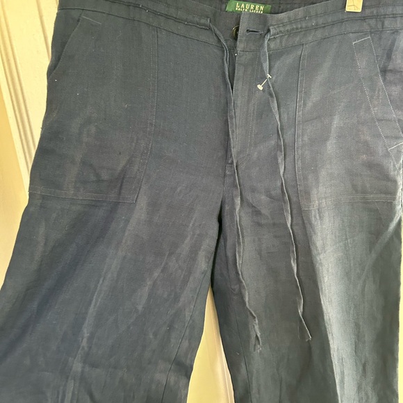 Ralph Lauren women’s navy 100% linen pants - Picture 4 of 15